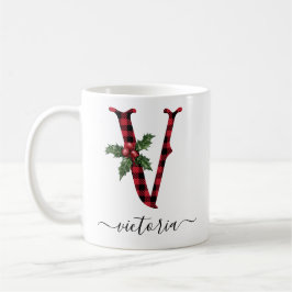 Buffalo Kariert V Monogram Weihnachtskaffee Tasse