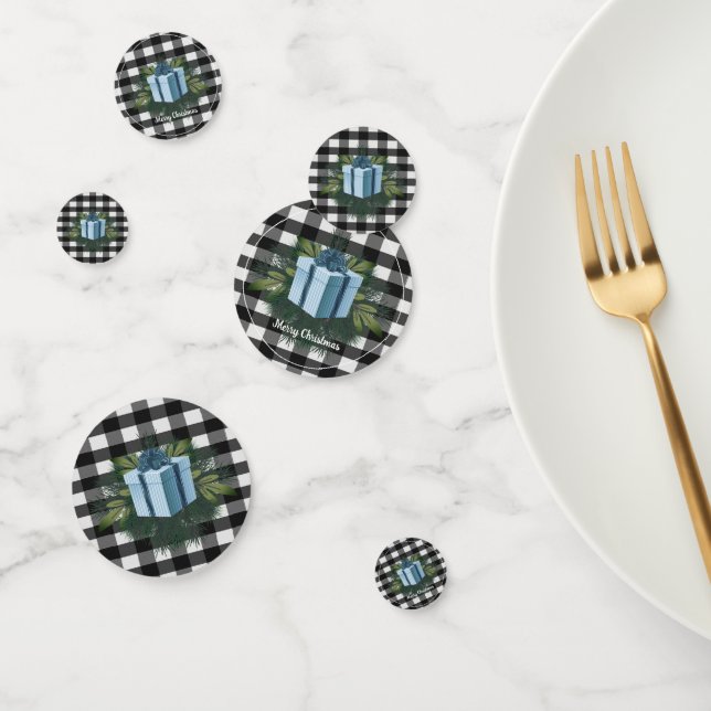 Buffalo Kariert Weihnachtsgeschenk | Blau Konfetti (Gruppe)