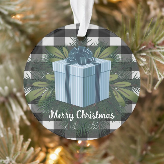Buffalo Kariert Weihnachtsgeschenk | Blau Ornament (Baum)