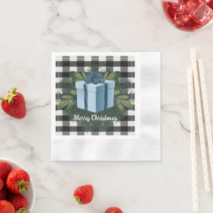 Buffalo Kariert Weihnachtsgeschenk Blau Serviette