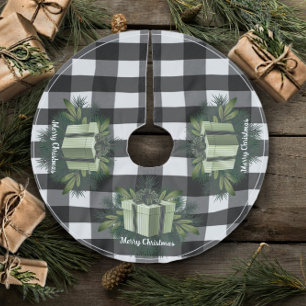 Buffalo Kariert Weihnachtsgeschenk   Grün Polyester Weihnachtsbaumdecke