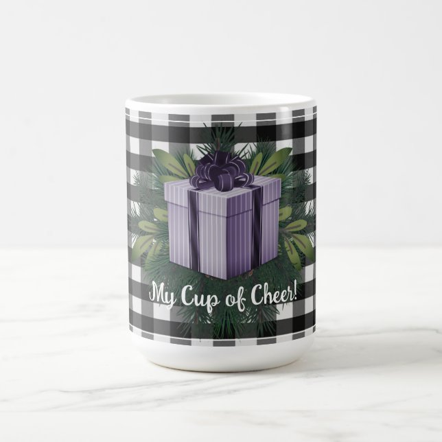Buffalo Kariert Weihnachtsgeschenk | LILA Kaffeetasse (Mittel)