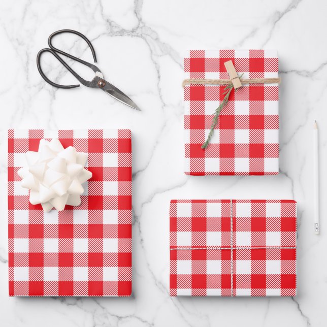 Buffalo Kariert Wrapping Paper Sheets Geschenkpapier Set (Vorderseite)
