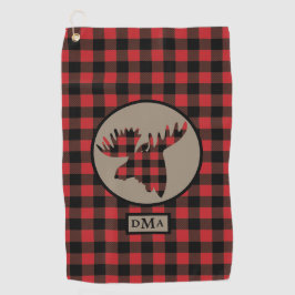 Buffalo Karierte Elch Kopf Monogramm Golfhandtuch