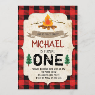 Buffalo karierte Feuerwehr-Party Einladung