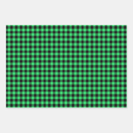 Buffalo Karierte Geschenkwrap in 3 Farben Rot Grün Geschenkpapier Set