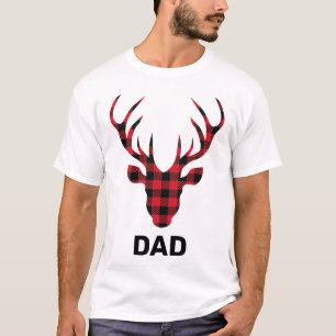 Buffalo Karierte Hirschkopffamilie T-Shirt