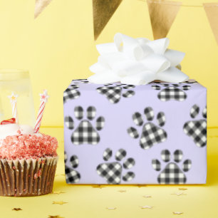 Buffalo Karierte Paw Prints auf Lila Geschenkpapier
