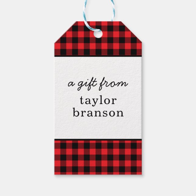 Buffalo Karierte Personalisierte Gift Tags Geschenkanhänger (Vorderseite)
