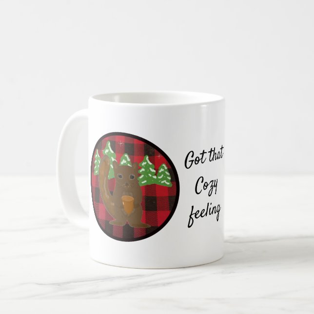 Buffalo Karierte Waldtiere Kaffeezucht Tasse (Vorderseite Links)