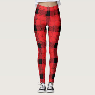 Buffalo Karierte Weihnachtsrot und schwarz Gemuste Leggings