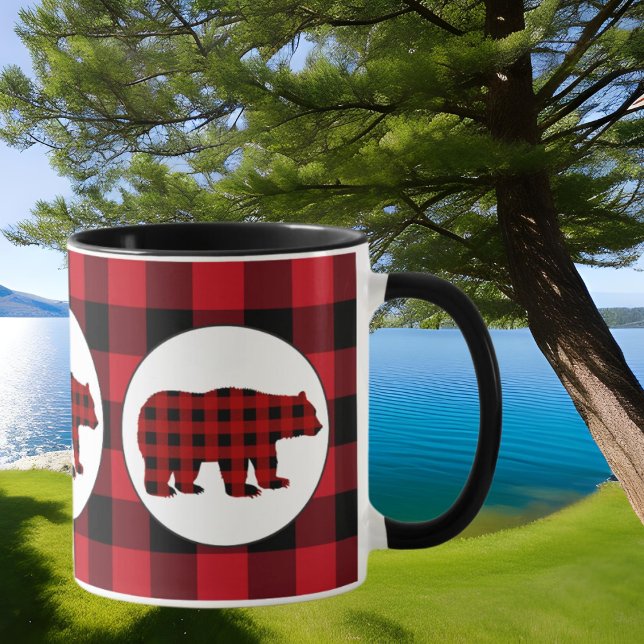 Buffalo karierter Bär Country Küche Tasse (Von Creator hochgeladen)