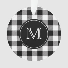Buffalo Karierter Bauernhof Schwarz-Weiß-Monogramm Ornament