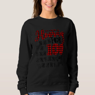 Buffalo Karierter Happy 100 Day of School Hooray f Sweatshirt