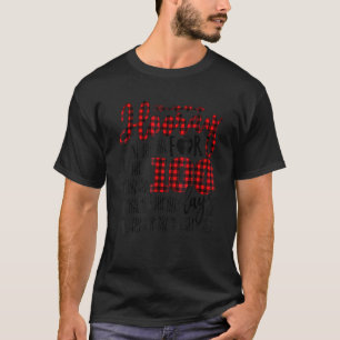 Buffalo Karierter Happy 100 Day of School Hooray f T-Shirt