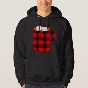 Buffalo Karierter heißer Kakao-Cup mit Marshmallow Hoodie