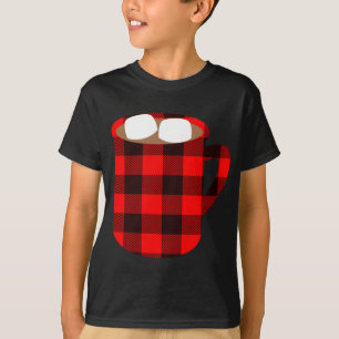 Buffalo Karierter heißer Kakao-Cup mit Marshmallow T-Shirt