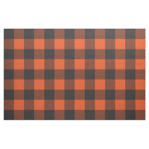 Buffalo Karierter Karo Muster Schwarz Orange Stoff