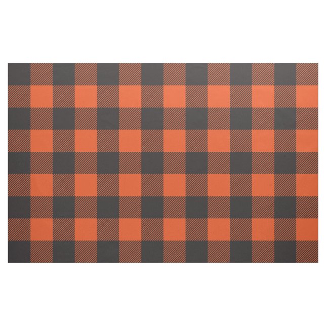 Buffalo Karierter Karo Muster Schwarz Orange Stoff (Fat Quarter (45,7 x 55,9 cm))