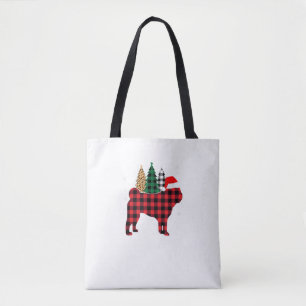 Buffalo Karierter Mops Dog Tree Leopard Weihnachts Tasche