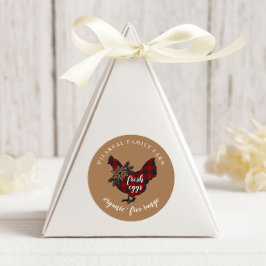 Buffalo Kariertes Familienbauernhähnchen Runder Aufkleber