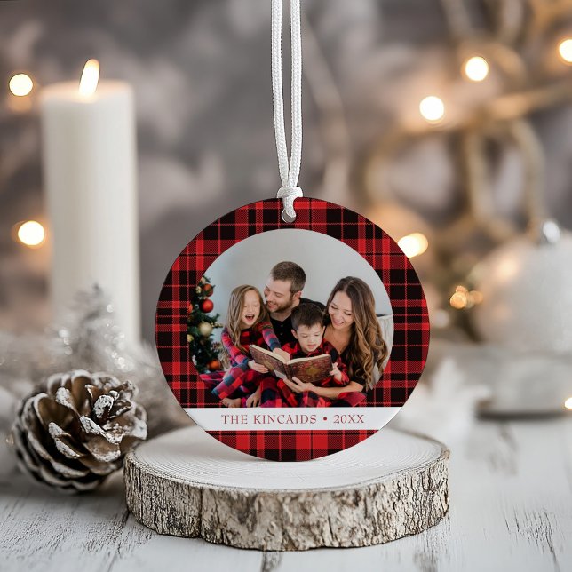 Buffalo Kariertes Foto Weihnachten Keepake Ornamen Keramik Ornament (Von Creator hochgeladen)