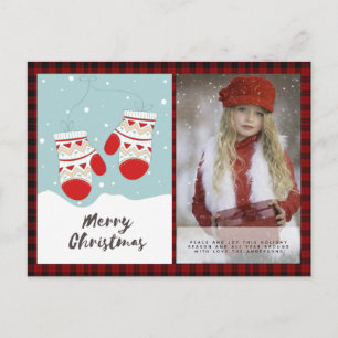 Buffalo Kariertes Foto Weihnachten Neues Jahr Folk Postkarte