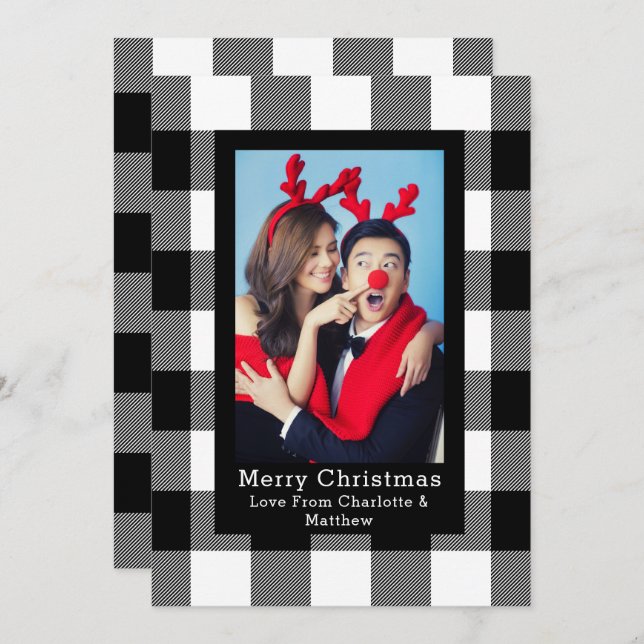 Buffalo Kariertes Muster Foto Vorlage Personalisie (Vorne/Hinten)