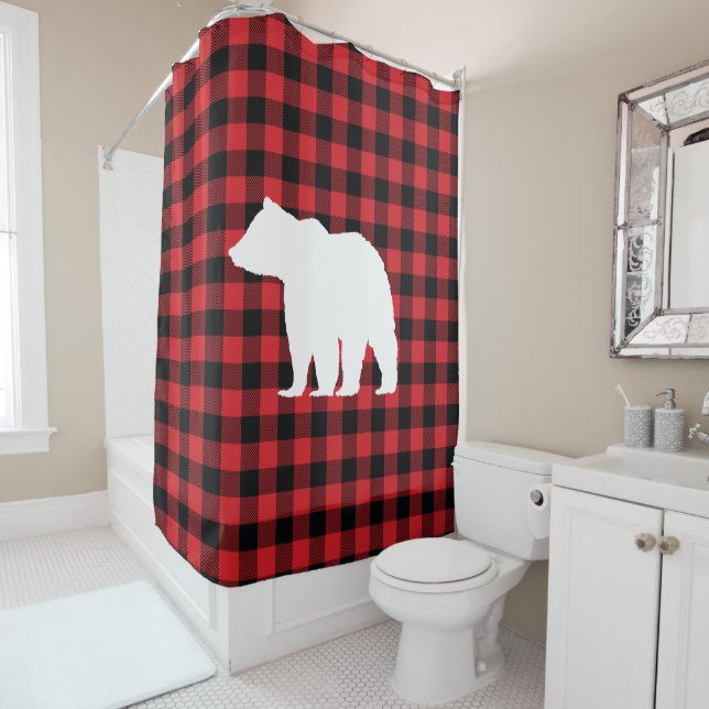 Buffalo Karo Bären Wildniskabine Duschvorhang (Beispiel)