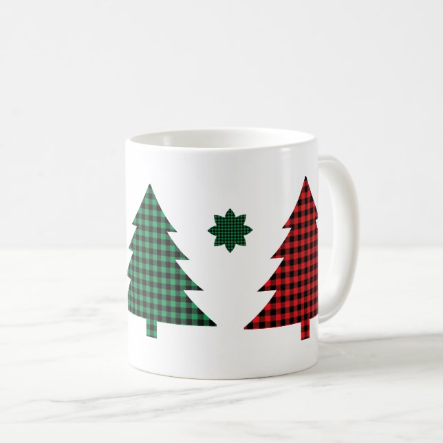 Buffalo-Karo-Bäume Kaffeetasse (VorderseiteRechts)