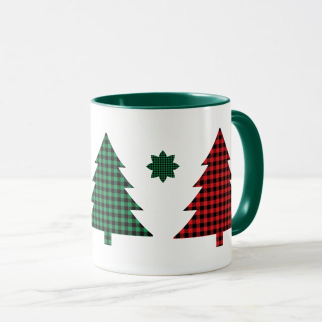 Buffalo-Karo-Bäume Tasse (VorderseiteRechts)