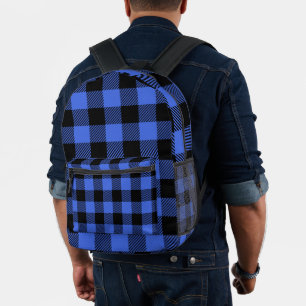 Buffalo Karo Blue & Black Lumberjack Kariert auf e Bedruckter Rucksack