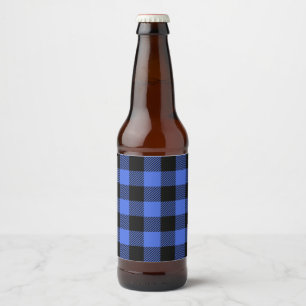 Buffalo Karo Blue & Black Lumberjack Kariertes Dek Bierflaschenetikett