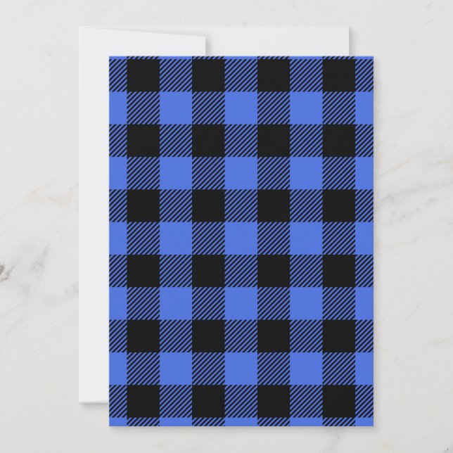 Buffalo Karo Blue & Black Lumberjack Kariertes Dek Einladung (Vorderseite)