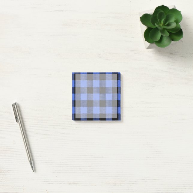 Buffalo Karo Blue & Black Lumberjack Kariertes Dek Post-it Klebezettel (Büro)