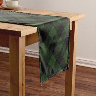 Buffalo Karo Celtic Green and Black Squares Karier Kurzer Tischläufer