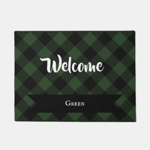 Buffalo Karo Celtic Green und Black Squares Karier Fußmatte