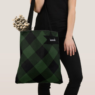 Buffalo Karo Celtic Green und Black Squares Karier Tasche
