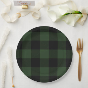 Buffalo Karo Celtic Green und Black Symmetrie Pappteller