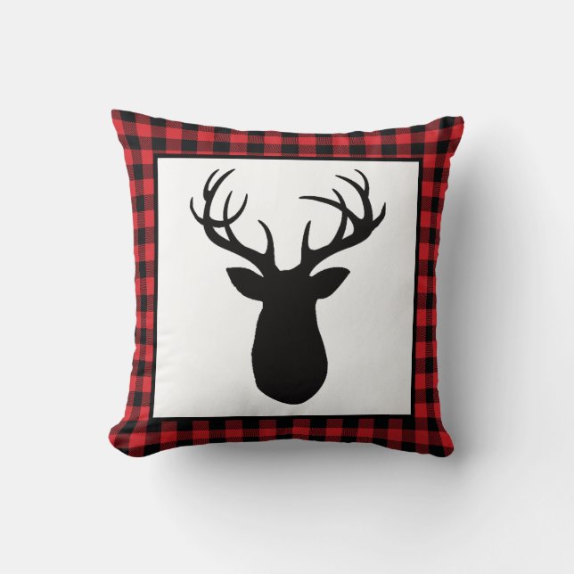 Buffalo Karo Deer Wilderness Hüttenwirbel Kissen (Vorderseite)