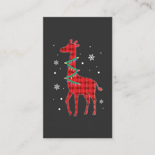 Buffalo-Karo-Familien-Passende-Giraffen-Weihnachts Visitenkarte