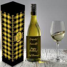 Buffalo Karo Gelb und Schwarzer Wein Box