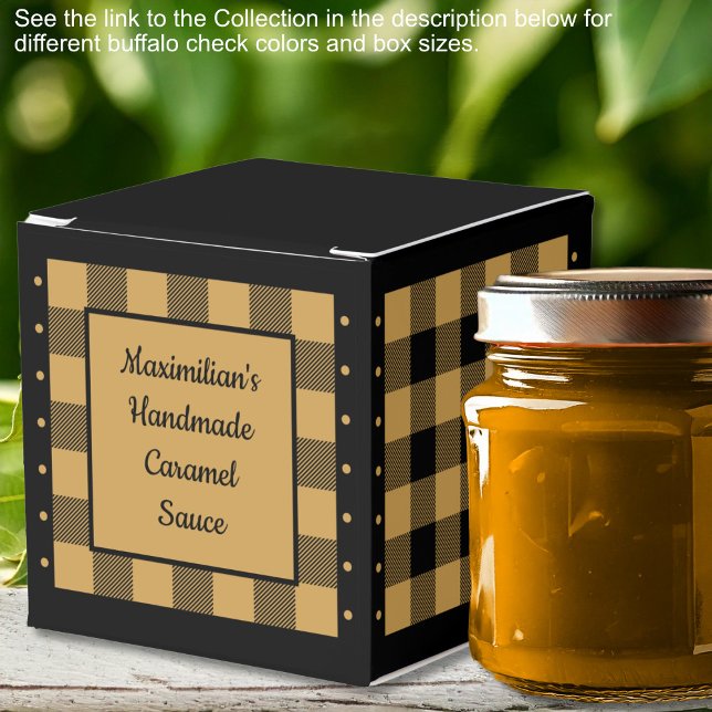 Buffalo Karo - Gold und Schwarz - klassisch Geschenkschachtel (Buffalo Check - Gold and Black - Classic Favor Boxes by Leapfroglisics Shop)
