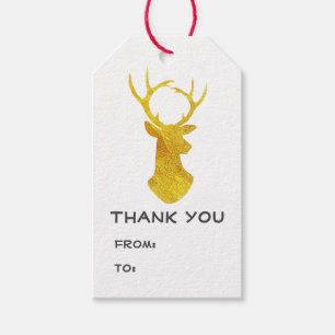 Buffalo Karo Goldfolie Weihnachtshirsch Geschenkanhänger