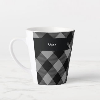 Buffalo Karo Grau und Schwarz Quadrate Kariert Milchtasse