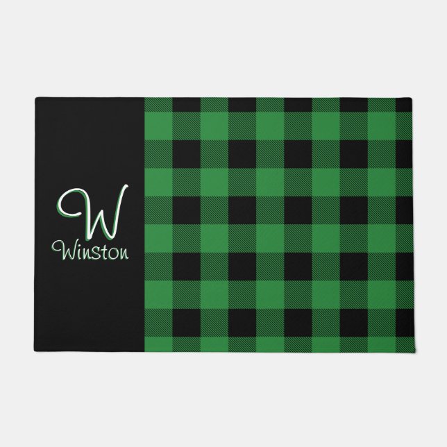 Buffalo Karo Green Kariert Doormat Fußmatte (Vorderseite)