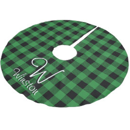 Buffalo Karo Green Kariert Monogram Brushed Polyes Polyester Weihnachtsbaumdecke