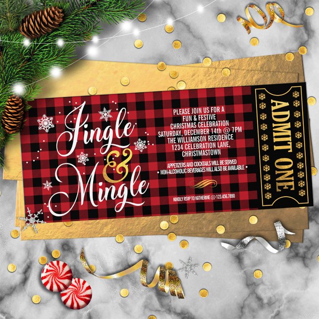 Buffalo Karo Jingle und Mingle Weihnachts-Party Einladung (Von Creator hochgeladen)