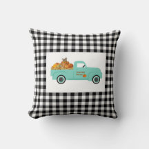 Buffalo Karo Kissen mit Blue Pumpkin Truck