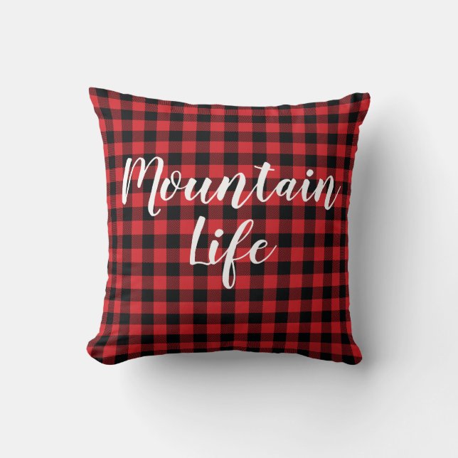Buffalo Karo Mountain Life Throw Kissen (Vorderseite)